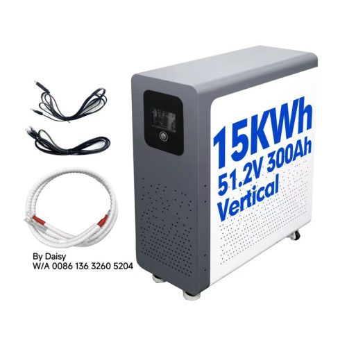 Docan 15kWh 51,2V, 300Ah függőleges kivitelű EVE LIFEPO4 akkumulátorpack görgős kerekekkel