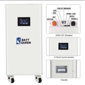   16,1kW BATT QUEEN Akkumulátor box 51,2V Cornex 314Ah LiFePO4 cellákkal, CAN/RS485 BT Home kommunikáció JK BMS 8000 töltési ciklus